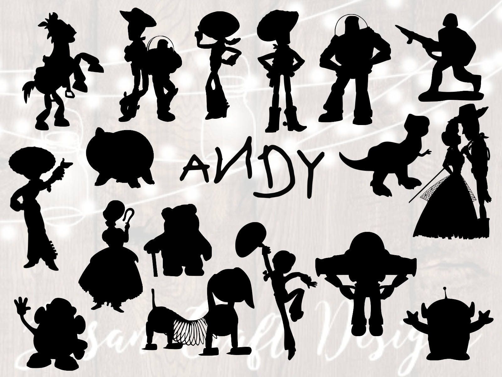 Toy Story Svg Bundle Toy Story Silhouette Toy Story Clipart Etsy