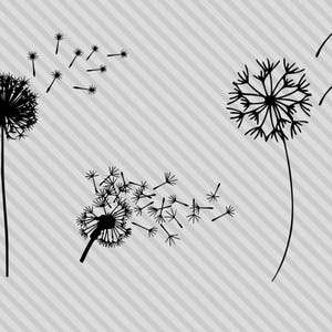 Dandelion svg bundle, dandelion silhouette svg, dandelion clipart, dxf, cut files for cricut and silhouette, png