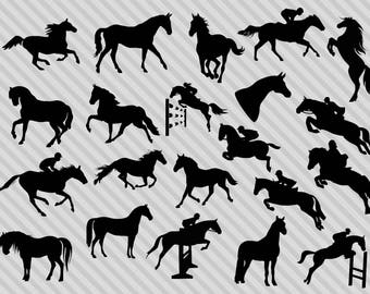 Horse svg bundle, horse clipart, horse silhouette svg, horse dxf, equestrian svg, png, dxf, svg, cut files for cricut and silhouette