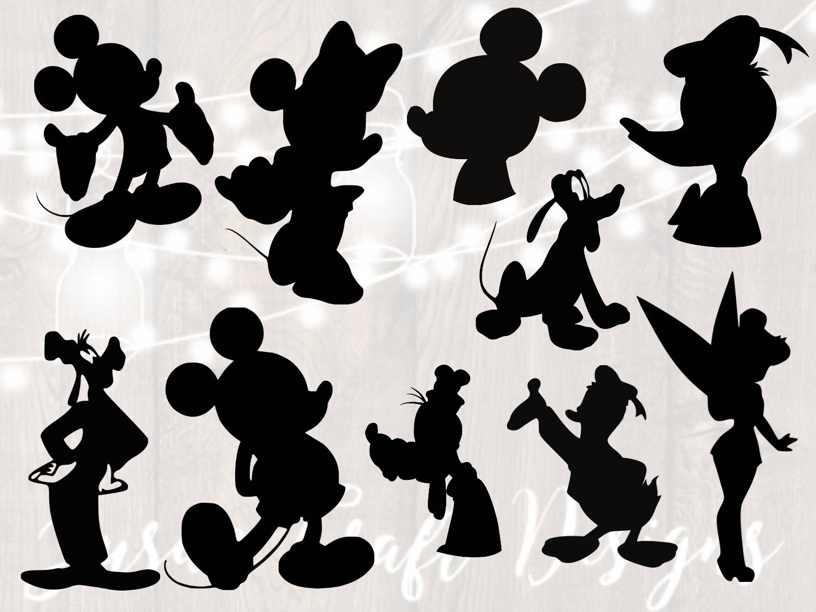 Download Disney Mickey mouse silhouette svg bundle dxfpngminnie | Etsy