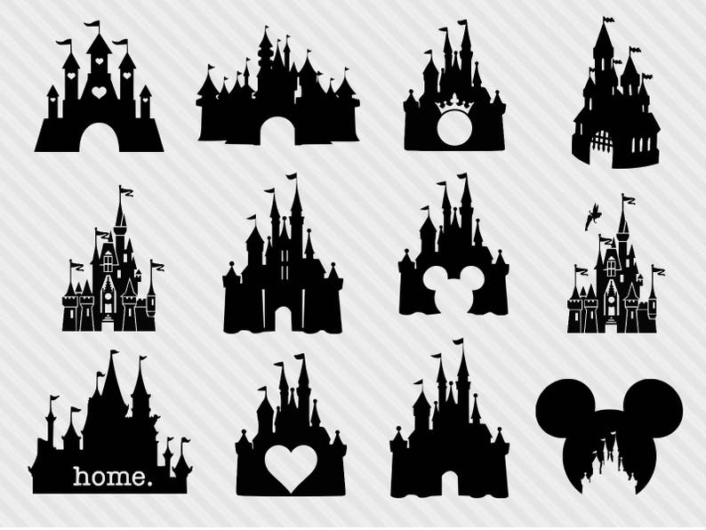 Disney castle svg bundle disney castle clipart castle svg ...