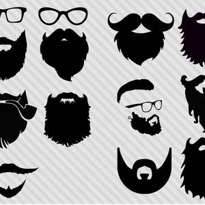 Bart svg bündel, Hipster svg bündel, Bart Clipart, Bart Kontur svg, png, dxf