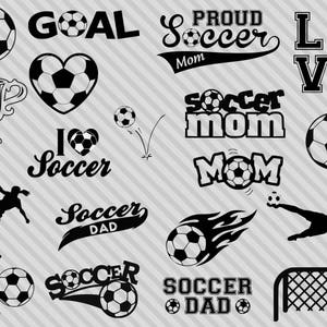 Lot de svg football, svg silhouette football, clipart football, dxf, png