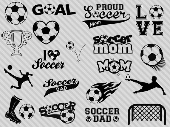 wallpapers Fußball Clipart Schwarz Weiß fussball svg bundle fussball silhouette svg fussball clipart etsy