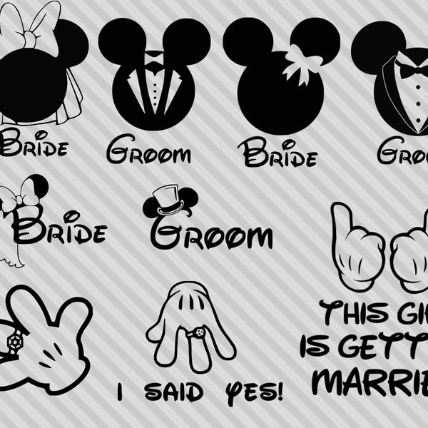 wedding svg bundle, bride svg, wedding clipart, engagement, cut files for cricut silhouette, EPS, png, svg