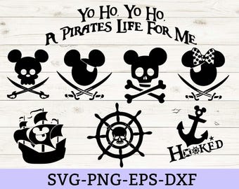 Mickey pirate SVG Bundle, png, dxf, Pirate svg, pirate mickey svg, cruise svg files, Digital Downlaod