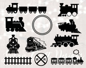 Train svg bundle, trains svg, train clipart, cut files for cricut and silhouette, png, dxf