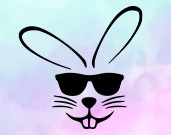 Easter bunny with sunglasses svg, easter shirt svg, easter svg, png