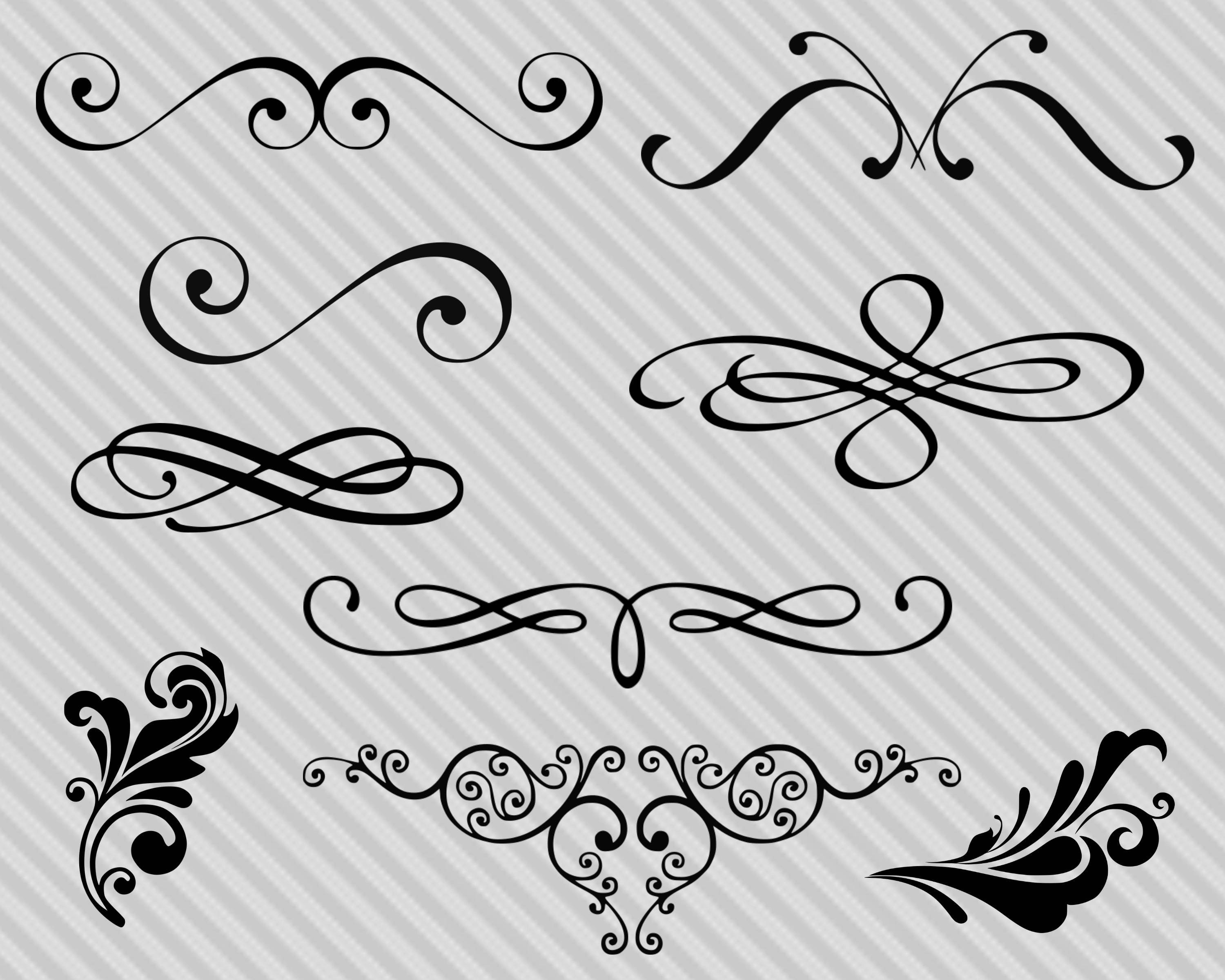 Flourish Svg Flourish Clipart Pngdxf Etsy