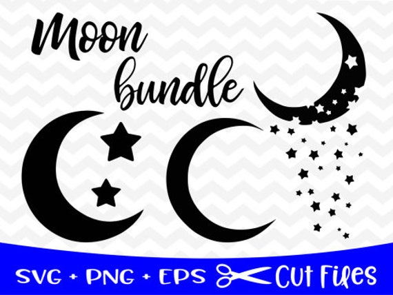 Crescent Moon and Stars Vector Clipart EPS PNG file