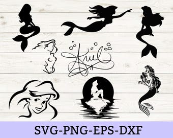 The little mermaid svg bundle, Ariel's signature svg, little mermaid clipart, png, Instant download