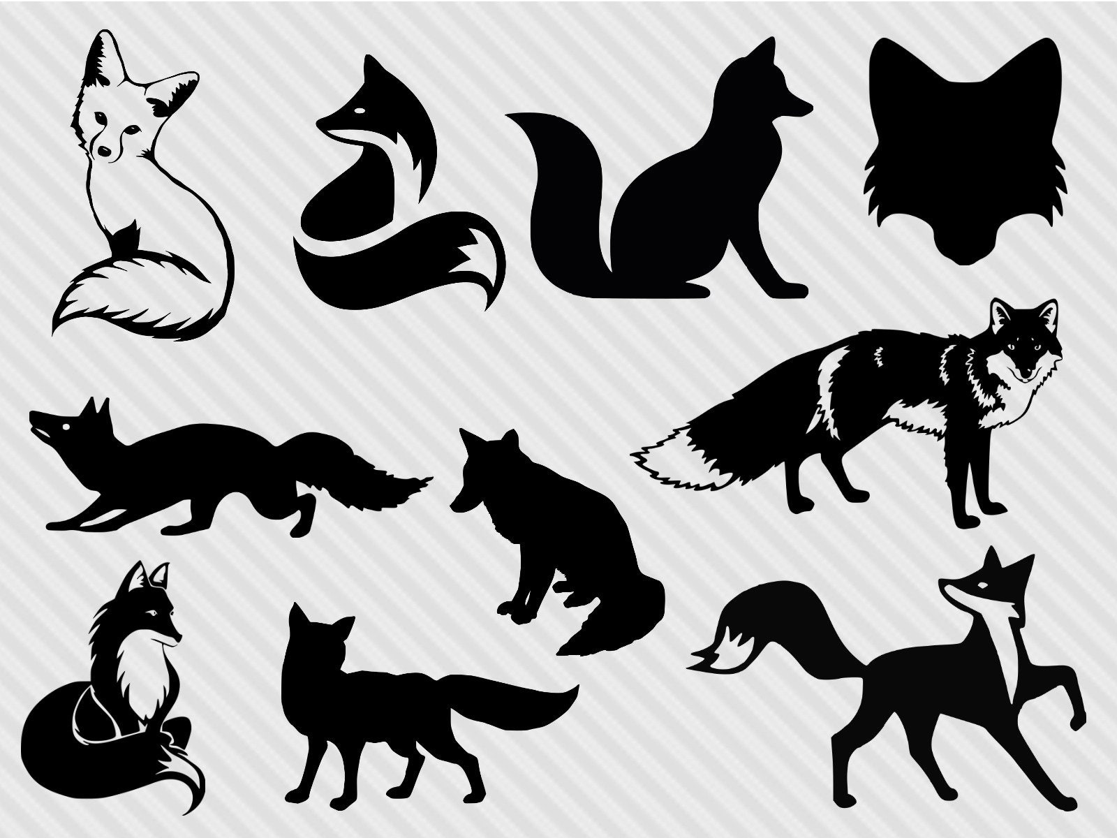 Download Fox svg bundle fox clipart fox silhouette svg fox dxf cut ...