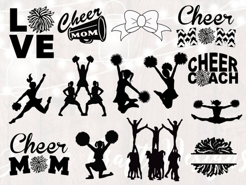 Cheerleading svg bundle cheerleading clipart cheerleading | Etsy
