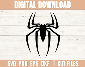 Spiderman Logo, Spider SVG, PNG, EPS, dxf Download File for vinyl decal, cut files, cricut, silhouette, scrapbooking, card making, clipart