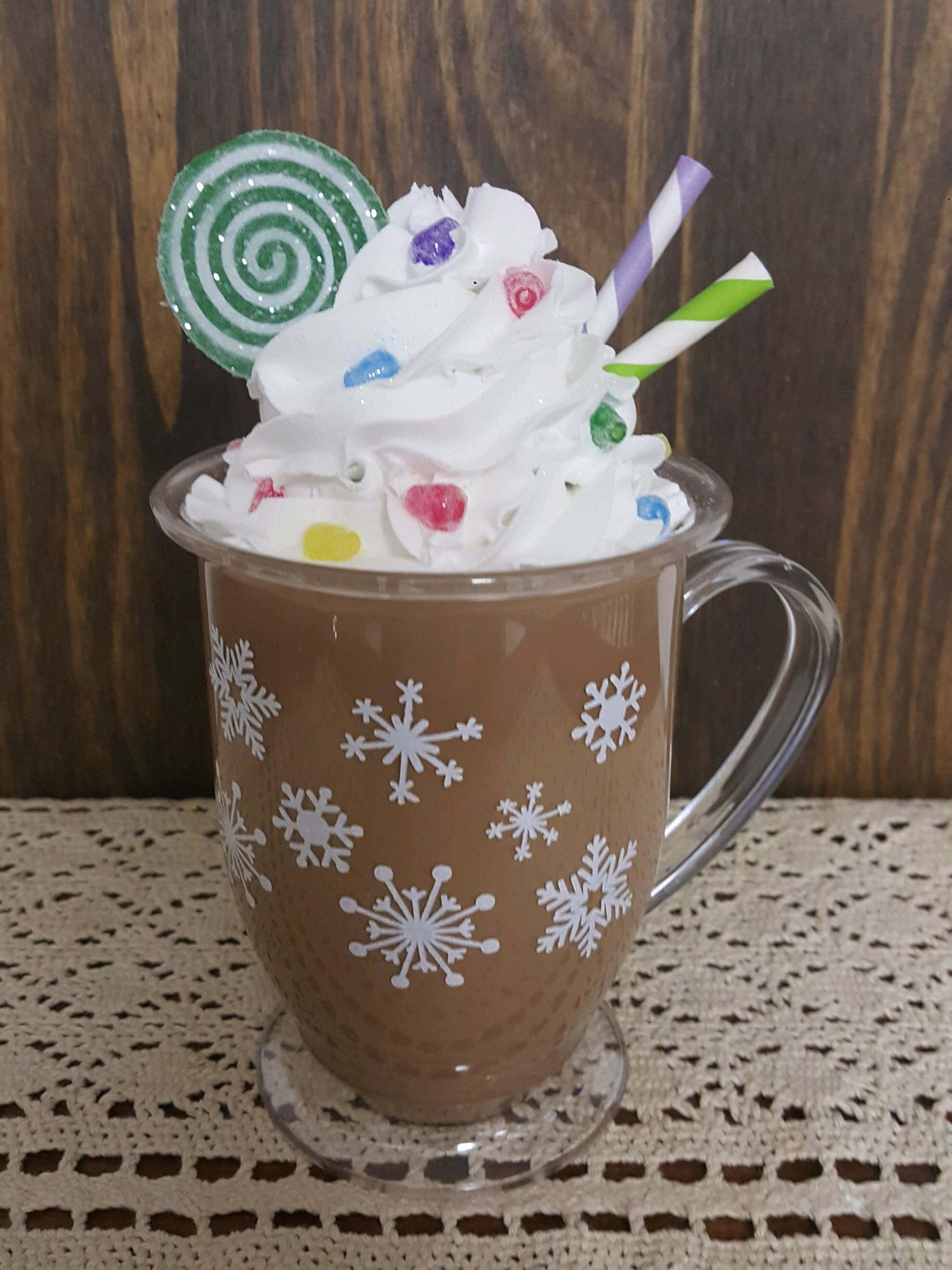 holiday mugs with hot cocoa