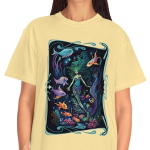 Mermaid Garden Mermaidcore Fairycore Unisex Garment-Dyed T-shirt