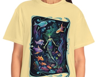 Mermaid Garden Mermaidcore Fairycore Unisex Garment-Dyed T-shirt
