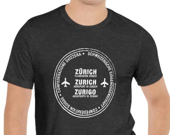 チューリッヒ スイス パスポート スタンプ バケーション 旅行 ユニセックス Tシャツ