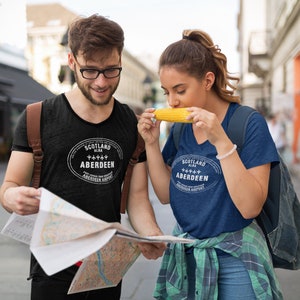 Aberdeen Scotland Passport Stamp Vacation Travel Souvenir T-Shirt