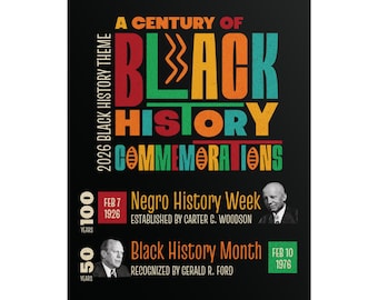 Conmemoraciones de un siglo de historia afroamericana / Póster enrollable / Tema del Mes de la Historia Afroamericana 2026