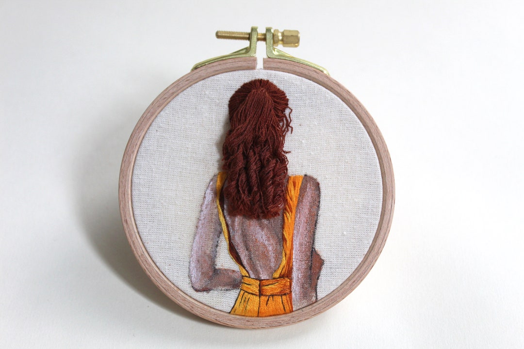 African Girl Embroidery Kit. Hand Embroidery Hoop Art. Line Art Embroidery.  Modern Embroidery. Adults Craft. DIY. Embroidery Hoop. 