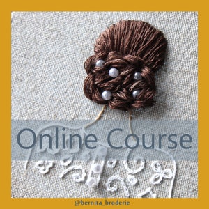 Hair embroidery online course for biginners, Hair study, embroidered girl with updo, Wedding Gift, hoop art, Handmade embroidery