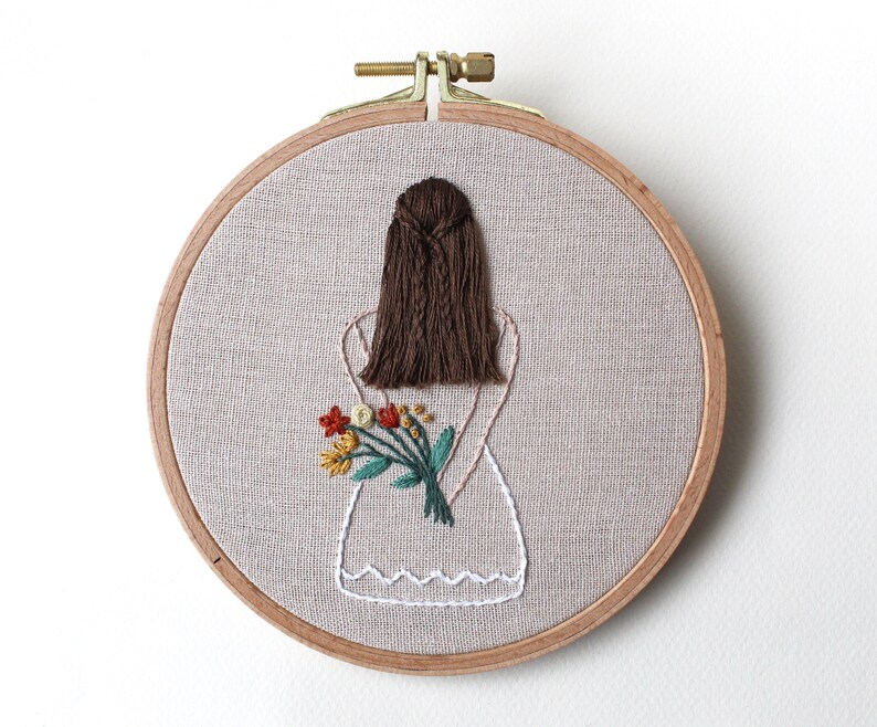 PDF PATTERN Hair Embroidery, Hair Study, Embroidered Girl, 5'' Hoop