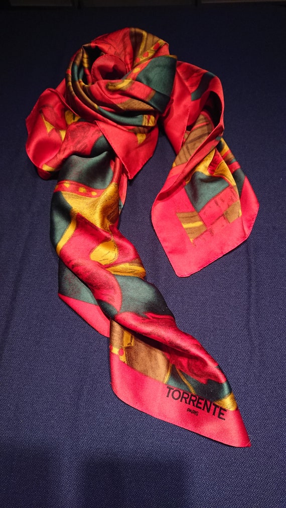 TORRENTE Paris, vintage silk scarf, haute couture,