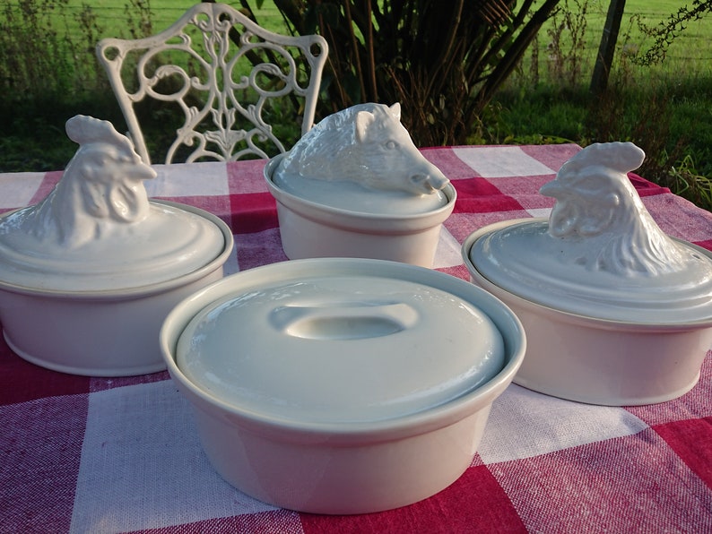 White Big Tureens APILCO France Wild Boar Chicken or Etsy Australia