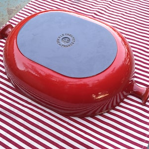 SUPERBE PLAT OVALE 33 CM LE CREUSET FONTE ÉMAILLÉE Bleu / LA MAMA ENZO MARI EUR 49,00 - FR