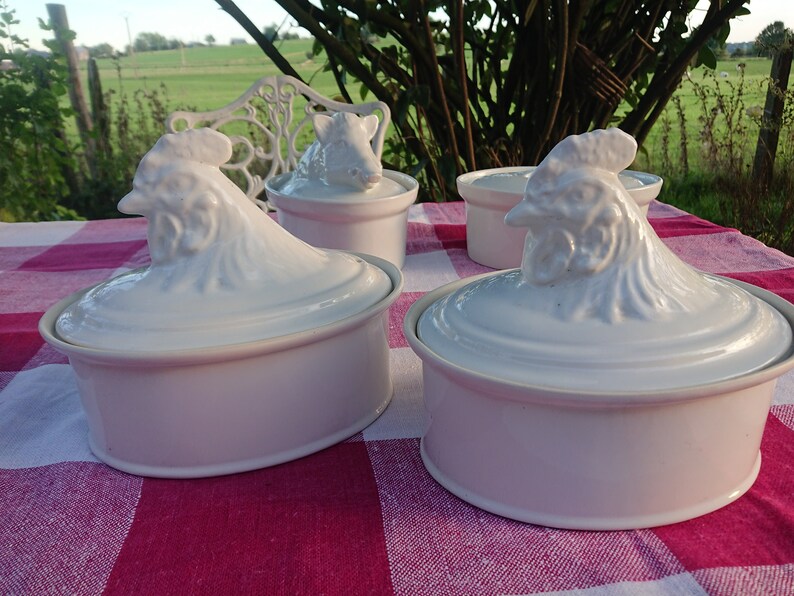 White Big Tureens APILCO France Wild Boar Chicken or Etsy Australia