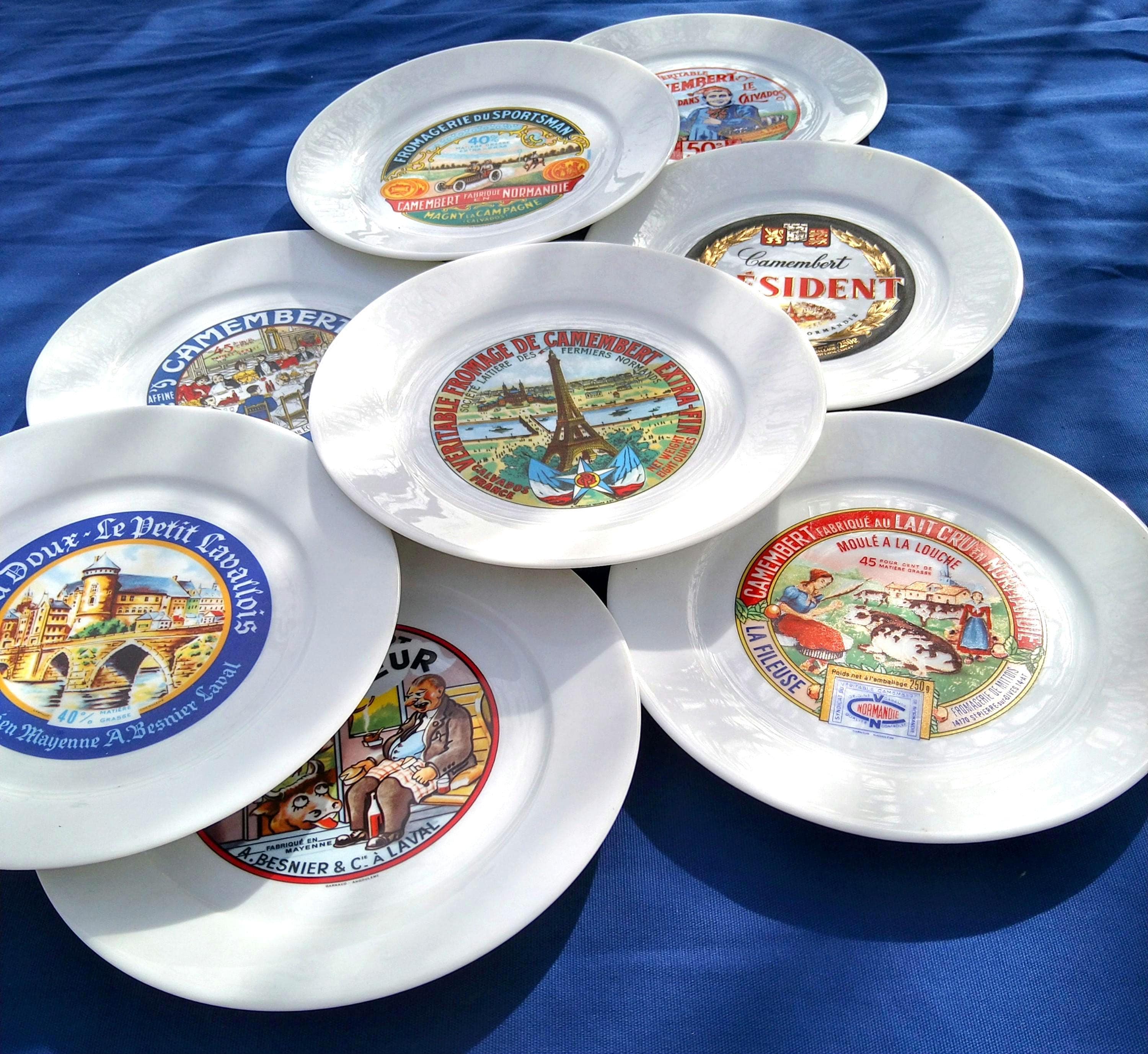 APILCO Yves Deshoulières 小鉢 8個 ブルー 金縁　仏製 Apilco Porcelain Yves Deshoulieres - Etsy