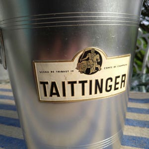 1 left! French champagne coolers. Vintage. modern red P.Mignon. traditionally made of metal PIPER and Taittinger. Decorative.
