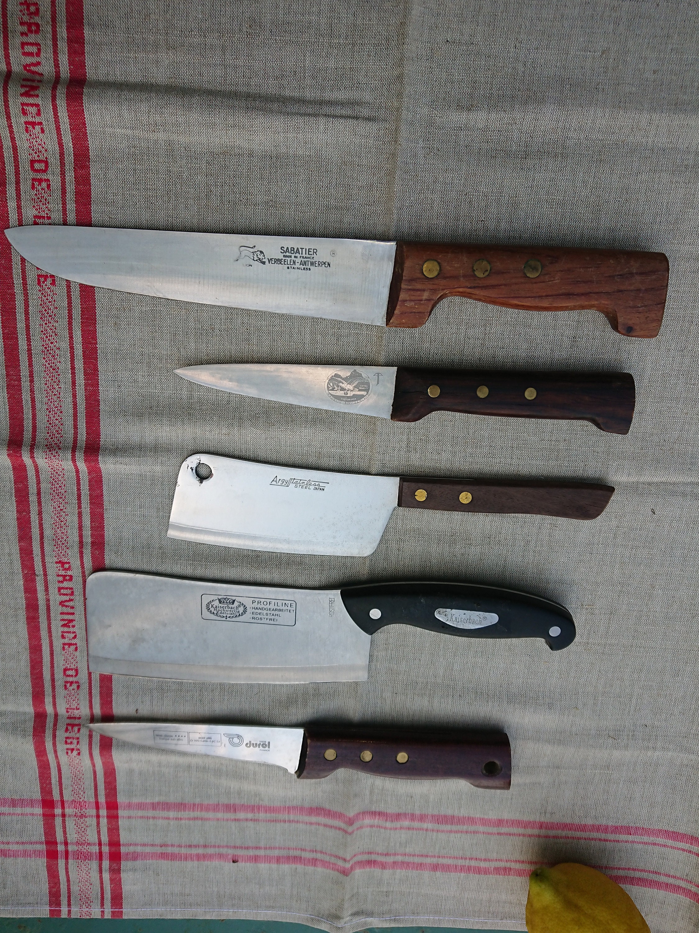 Vintage Professional Knife Selection International. Sabatier 8 Blade. Knives  France, Switzerland. Kitchen Axes:germany, Japan. Professional 
