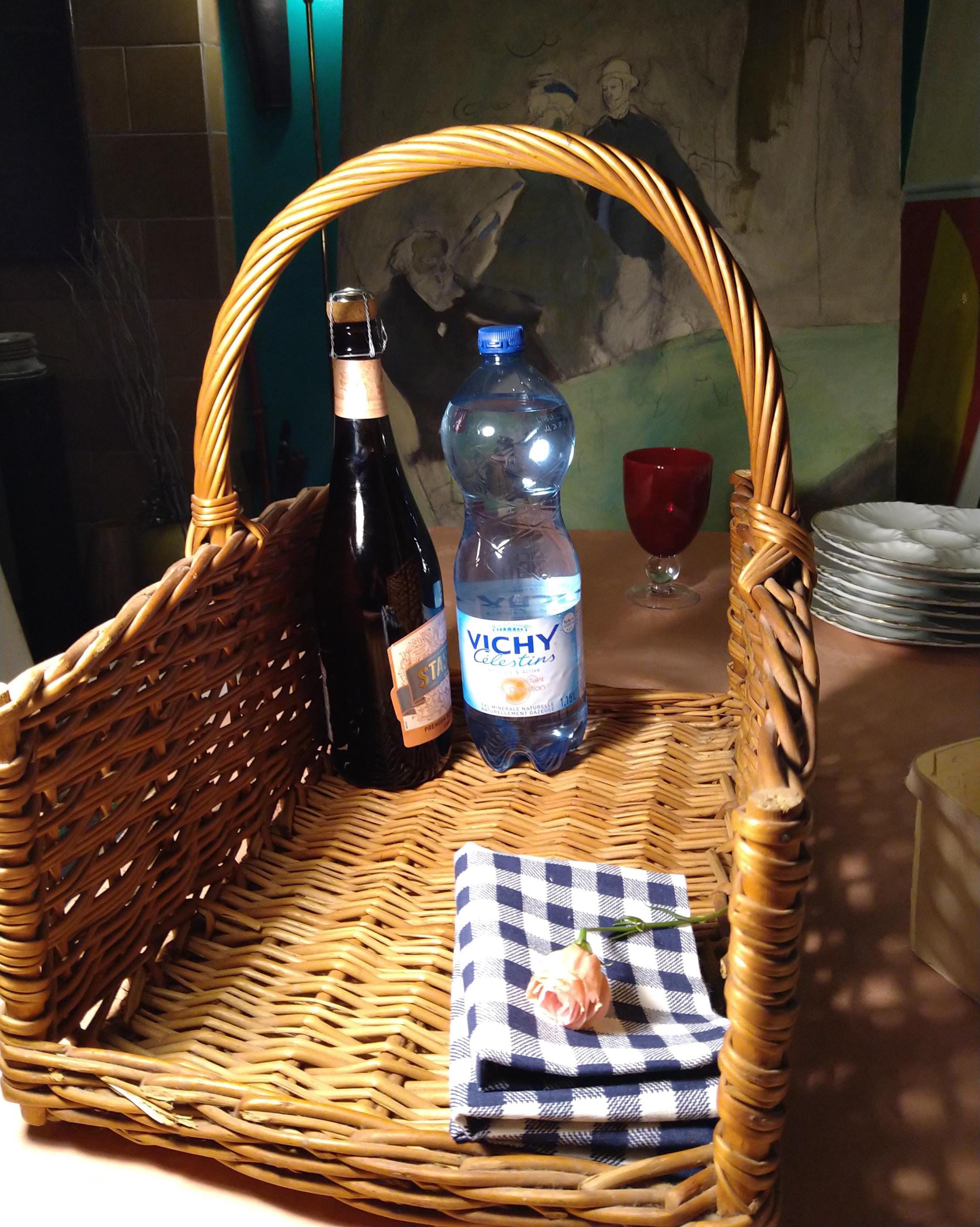 French Vintage Baker's Basket, Wicker Bread Basket , Vintage