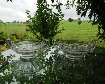 Art Déco Coupe Noémie, par Val St.Lambert, mythique, 1935, dessin Charles Graffart, René Delvenne, 2 bons pt. exemplaires, signés. Belgique.