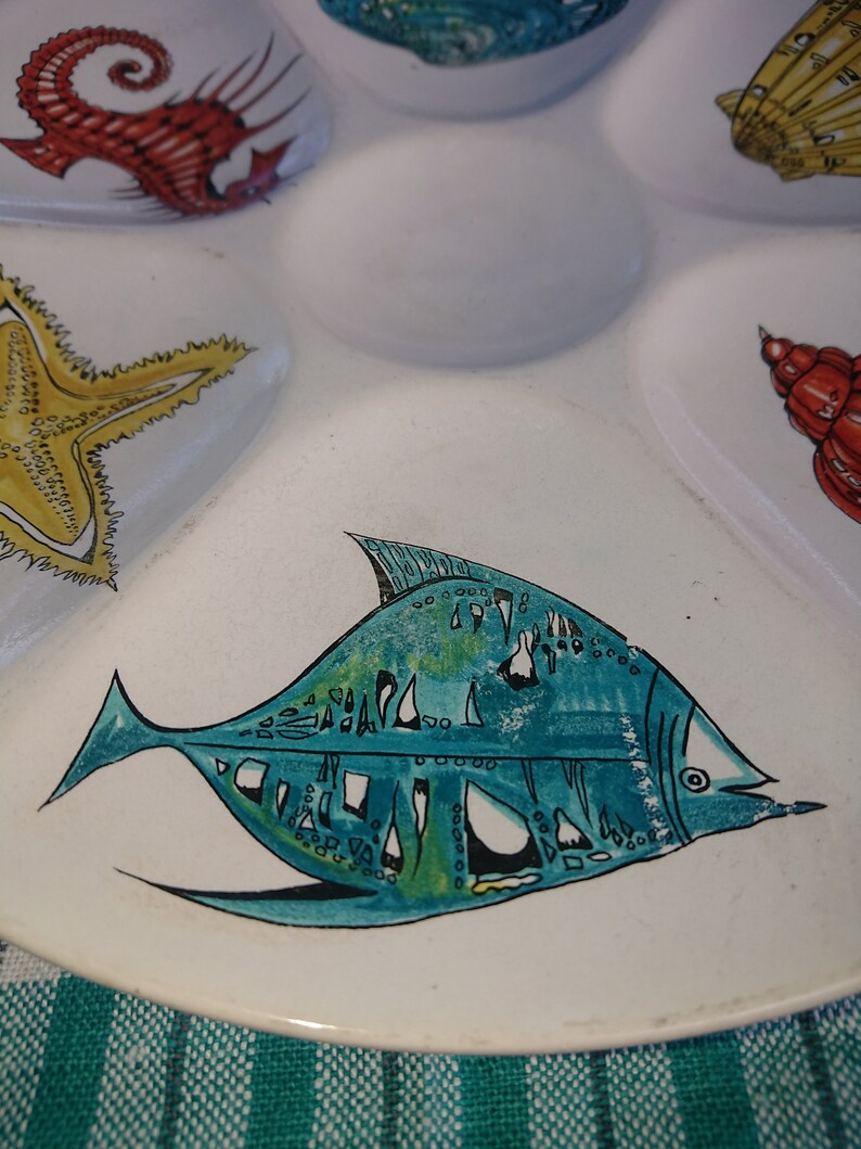 2, 4 or 6 Villeroy Boch Oyster, Fish, Tapa Plates, 1960s, Design Sea ...