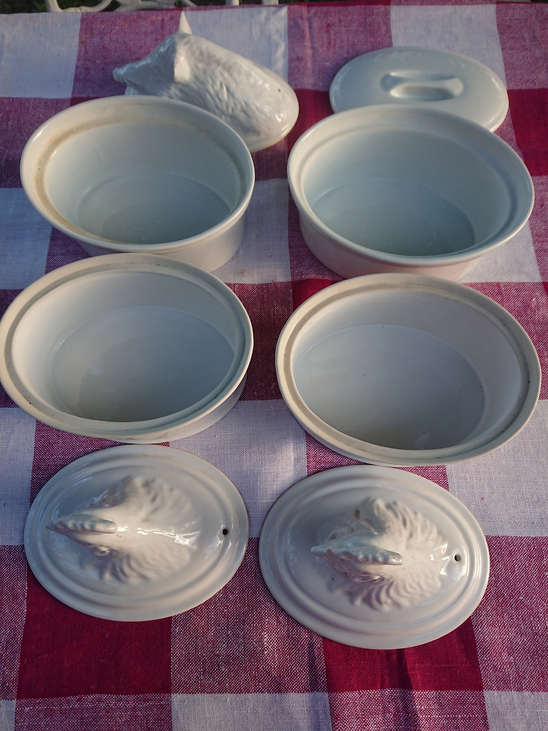 White Big Tureens APILCO France Wild Boar Chicken or Etsy Australia