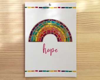 Rainbow Gift, Encouraging Rainbow Art Print, Support/ Motivation Print, Hope Print, Mini Art Print, Encouragement Card, Rainbow Postcard