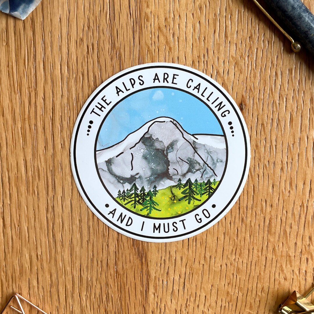 Alpine Vinyl Sticker, Mountains Are Calling Sticker, Switzerland ...