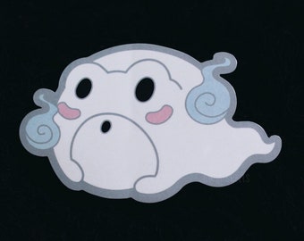 Ghost Frog Sticker - 4" Vinyl Sticker - Hitodama Spooky Halloween Goth Dead Spirit Frog Toad Cute