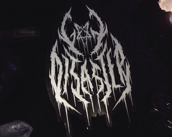 Gay Disaster Sticker - 4" Vinyl Metallic Silver Foil Sticker - Queer LGBTQ Trans Non-binary Pride Metal Punk Band Logo Font