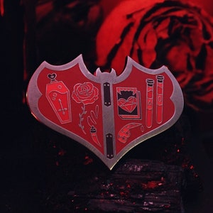 Vampire Lovers Kit - Enamel Pin - Lapel Pin -  Vampire Hunting Halloween Valentine Valloween Dracula Carmilla Gothic Horror Blood Rose