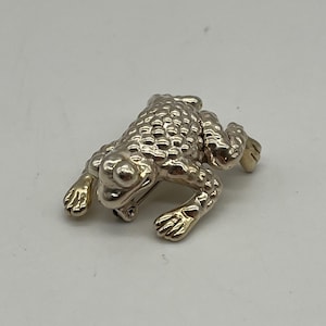 Large Stunning Knobby Sterling Silver Vintage Frog Brooch