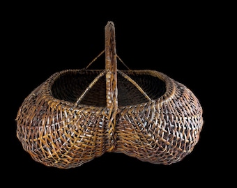 Lujosa y rara cesta enorme con forma de glúteos 24 x 19 x 16