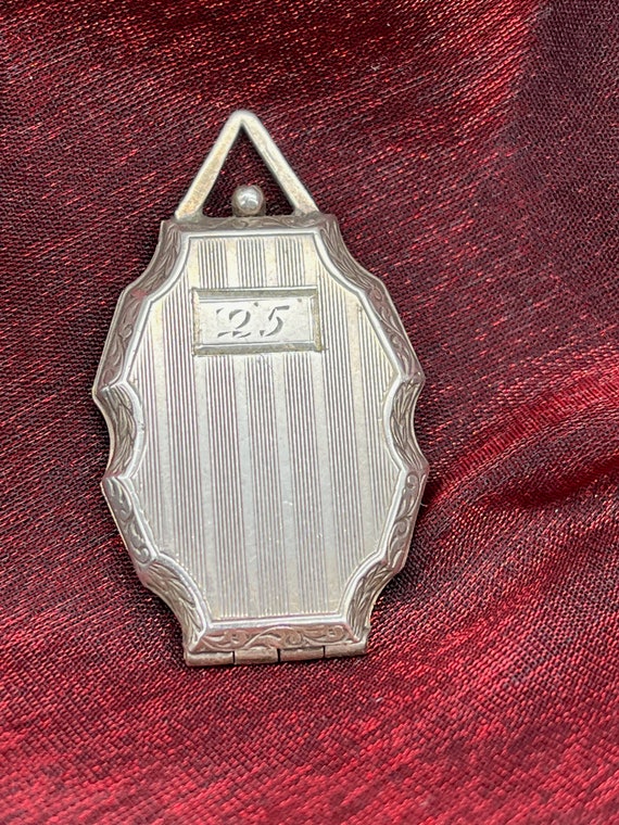 Antique Art Deco Sterling Silver Locket with Laven