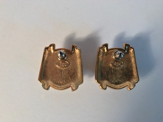 Vintage Trifari Mid Century Seventies Stud Earrin… - image 2