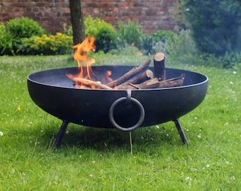 Blacksmith Made Fire Pit, Large, Big, Handmade, BBQ, Outdoor Cooking, Person, Steel, Giant, Size, Rustic, Robust, Solid, Iron, Weather,