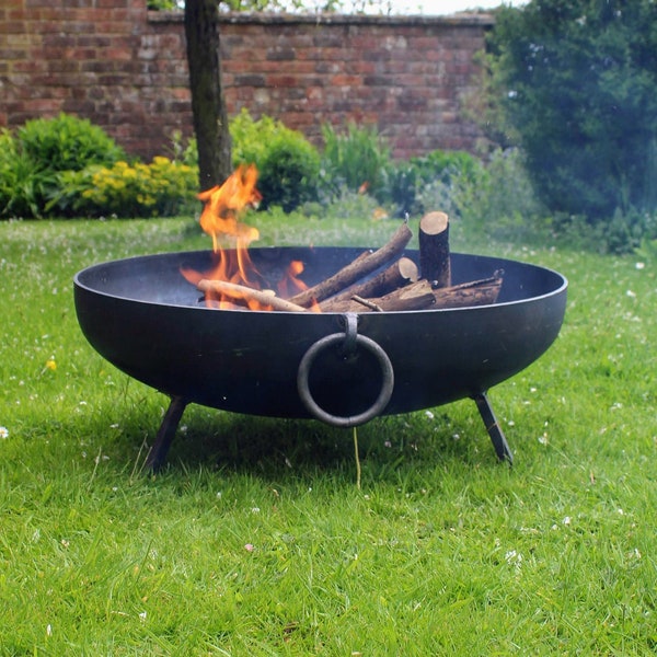 Blacksmith Made Fire Pit, Large, Big, Handmade, BBQ, Outdoor Cooking, Person, Steel, Giant, Size, Rustic, Robust, Solid, Iron, Weather,