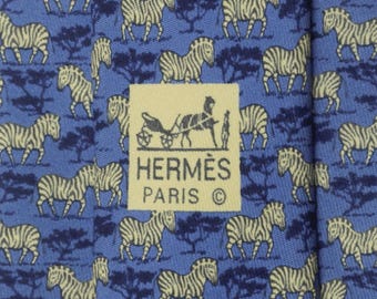 Hermes Men's Silk Tie Zebras Pattern 7110 | Necktie Cravate